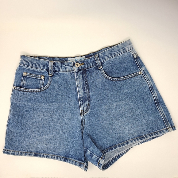 90s Vtg L.A. Blues High Waist Denim Jean Shorts 12 - Picture 1 of 4